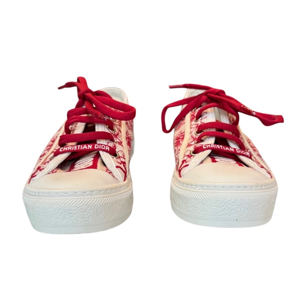 Christian Dior Floral Toile De Jouy Red & White Chinese New Year Sneakers - Picture 6 of 11